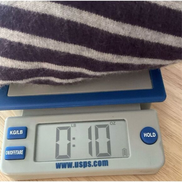 Dartmoor Cashmere Sweater Mens size L Purple Gray Striped V-neck Pullover Career - Picture 6 of 6